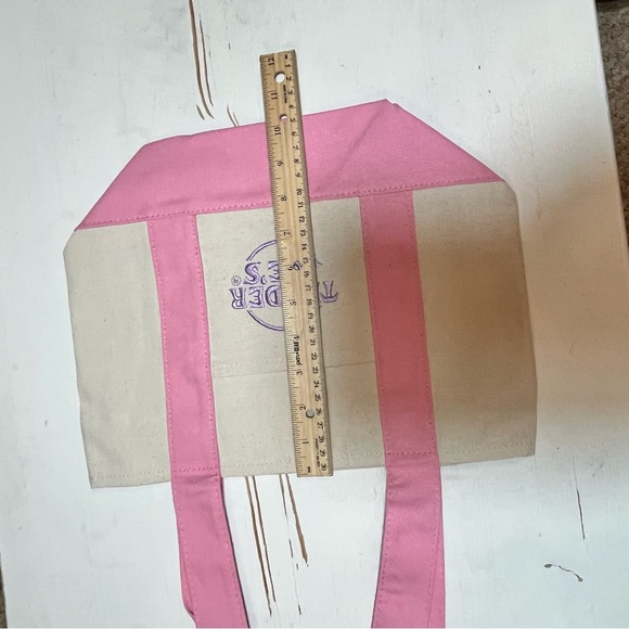 Set of 4 Trader Joe's mini Pastel Canvas Tote Bags:Pink, Blue, Green, Purple NWT - Picture 6 of 10